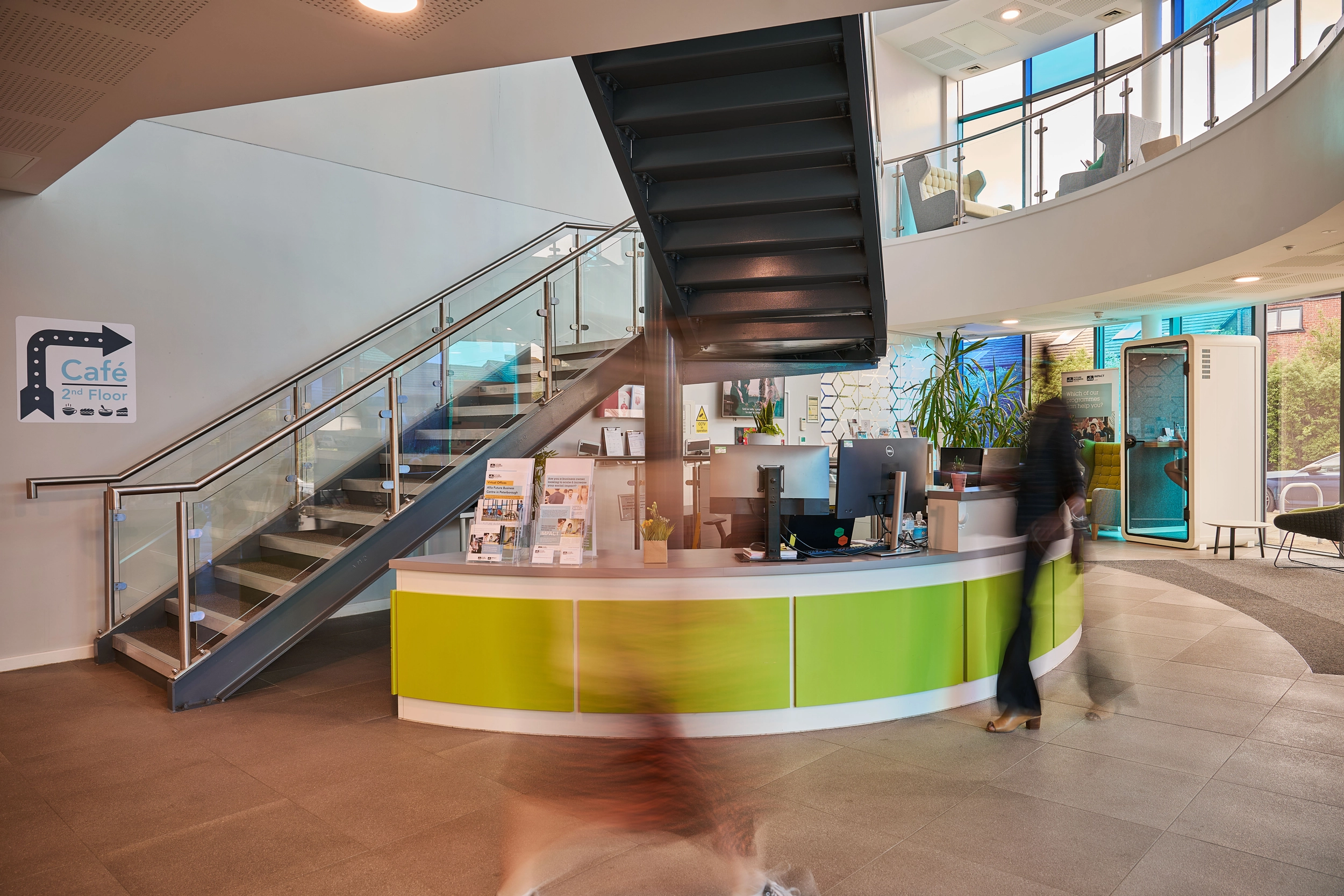 Peterborough Future Business Centre reception for serviced offices, conference facilities and more